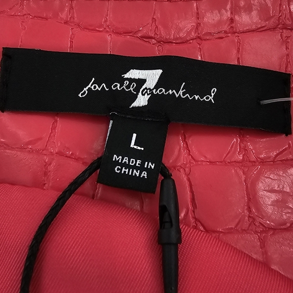 7 For All Mankind Croc Embossed Faux Leather Sleeveless Cropped Top Womens Large - Picture 4 of 16